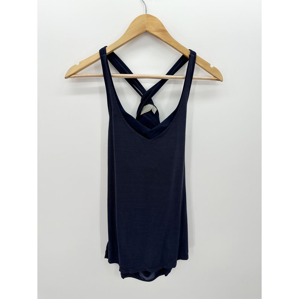 Athleta Blue‎ Transcendence Support Workout Tank Top Built in Bra Women Size XS